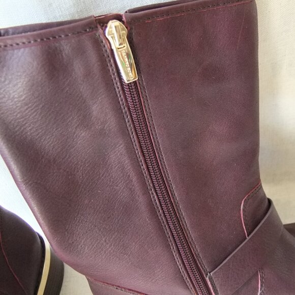 NEW Vince Camuto leather boots size 10 in beautiful burgundy - Picture 4 of 11